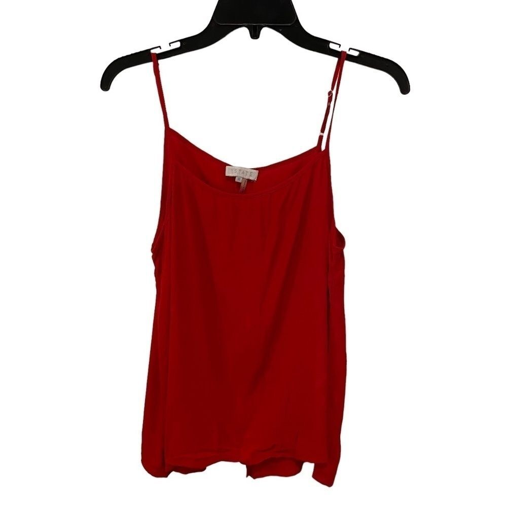 1.STATE Red Split Back Camisole Sleeveless Top Tank Size Medium M Adjustable